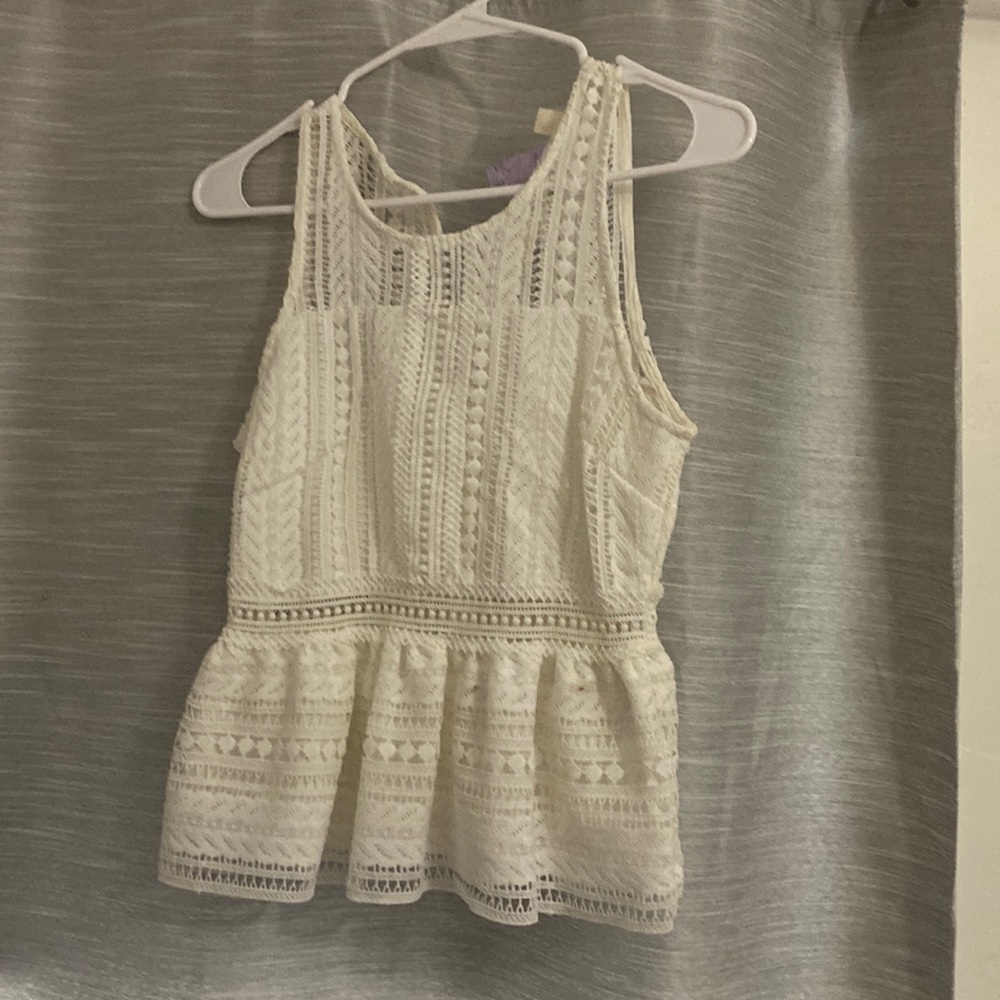 White lace tank, worn once